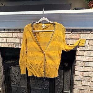 Matilda Jane light weight cardigan, yellow, size Large, EUC